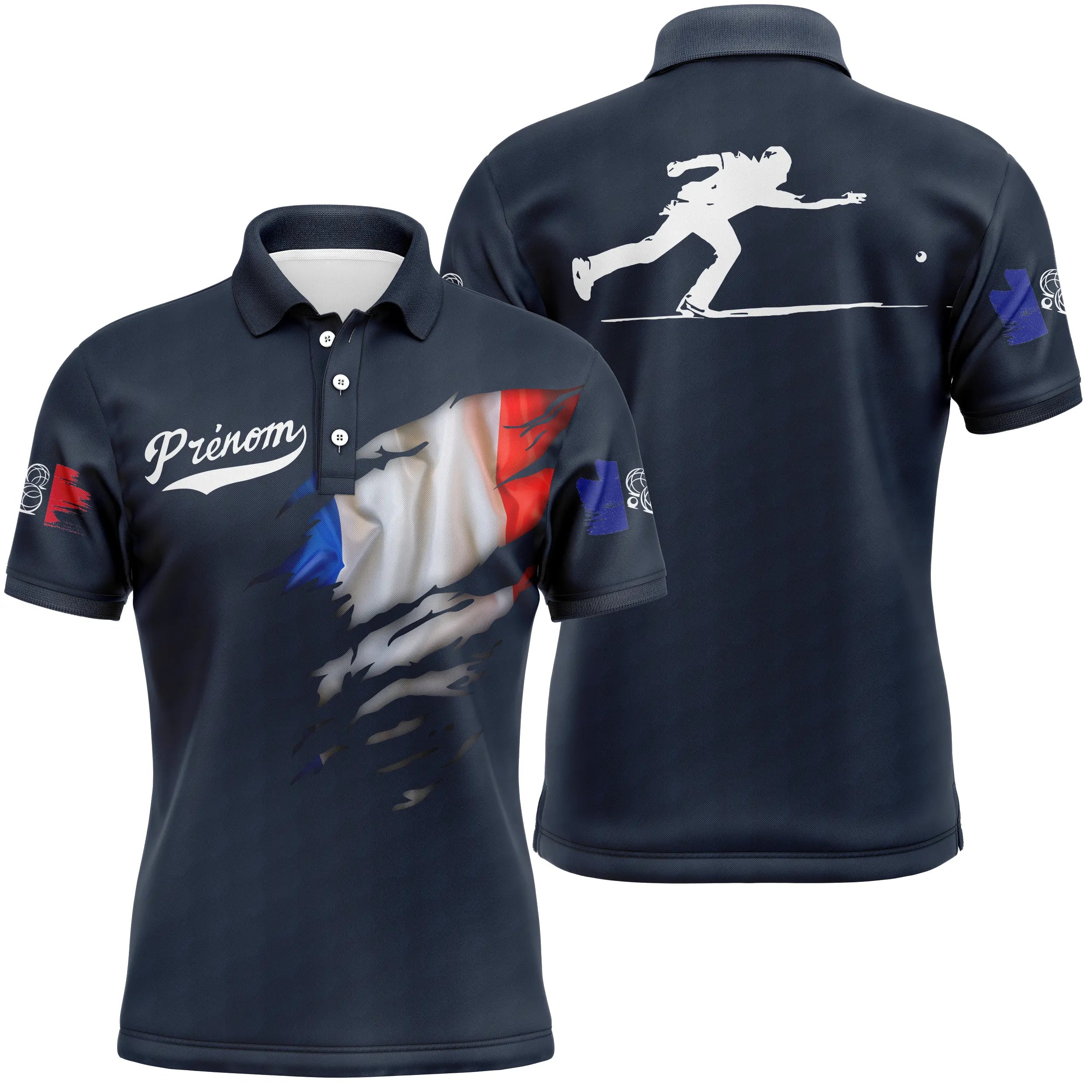 Pétanque Polo Shirt, Personalized Boules Gift, Quick-Drying France Flag Polo Shirt - CT10112223KYC