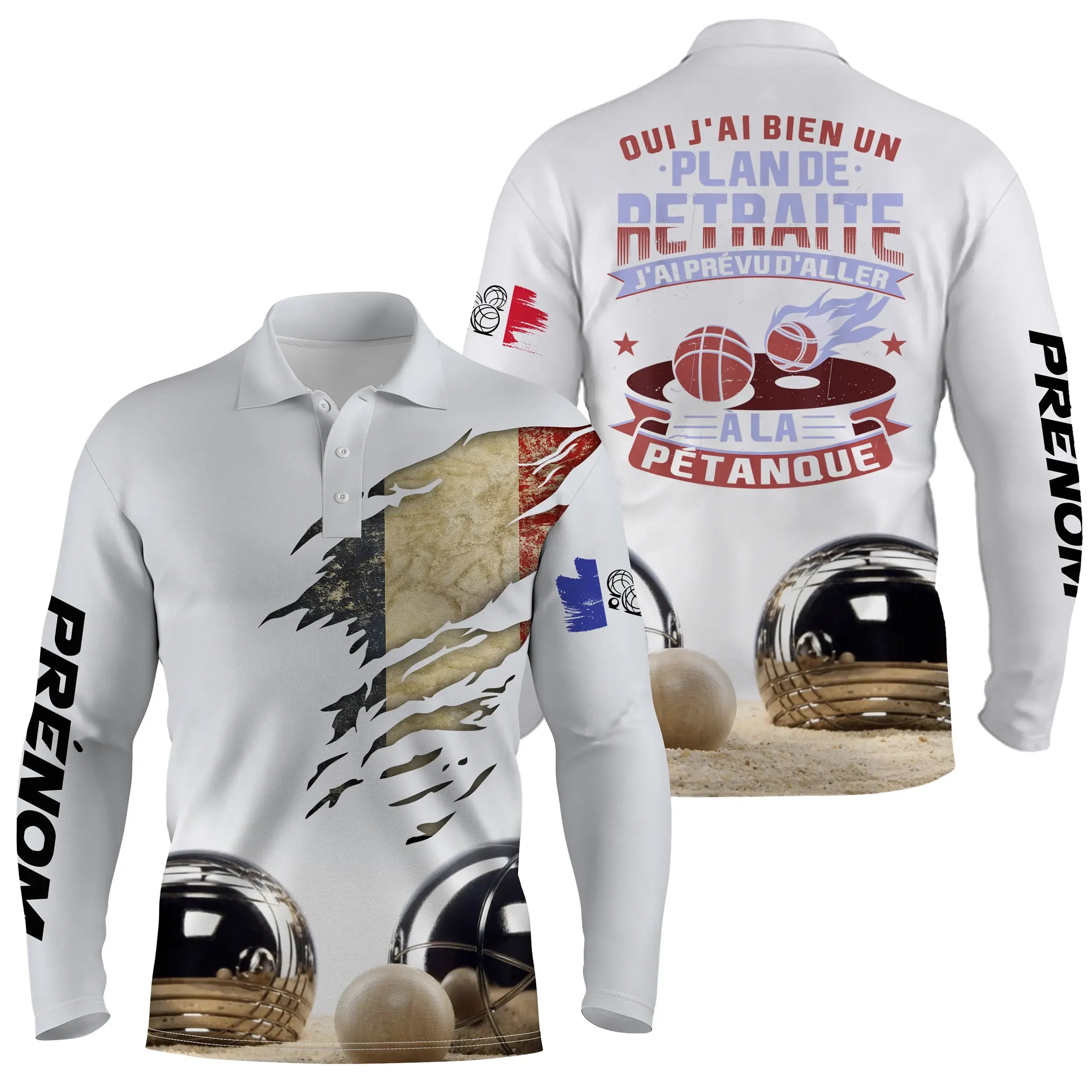 Pétanque Polo Shirt, Personalized Boules Gift, Retirement Plan for Pétanque Enthusiasts - CT03122227