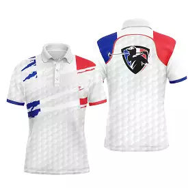 Quick Dry Sport Polo for Men and Women, France Flag Print, Golf Ball Patterns