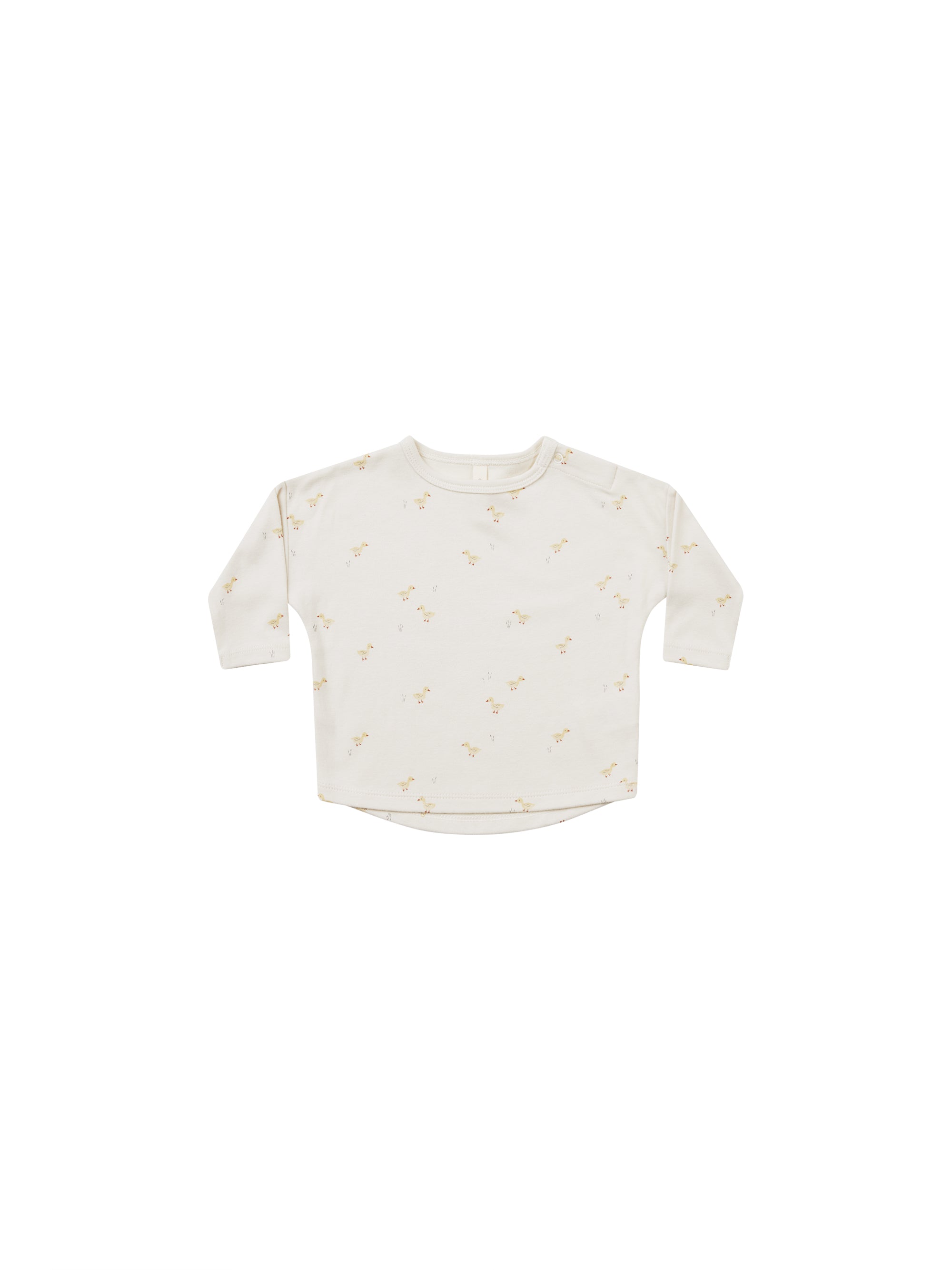 Quincy Mae Duck Print Long Sleeve Tee