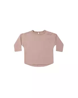 Quincy Mae Mauve Henley Tee - Long Sleeve