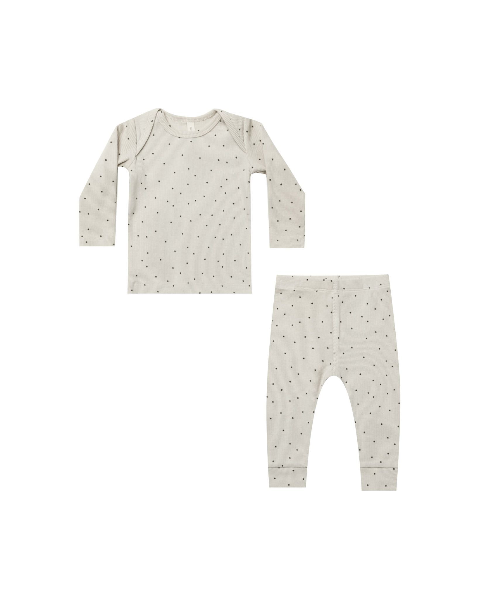 Quincy Mae - Mini Polka Dot Ribbed Tee and Legging Set