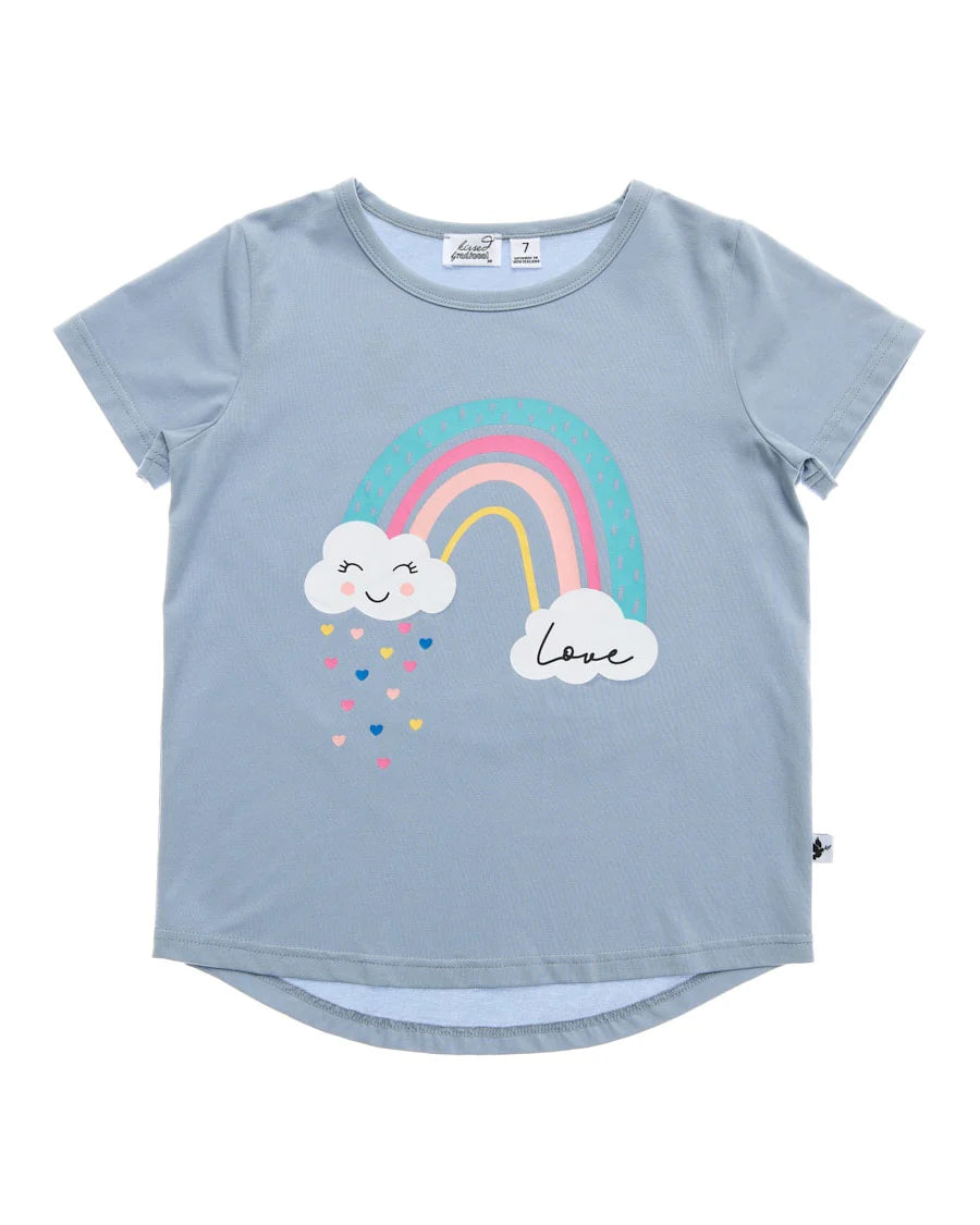 Rainbow Love T-Shirt with Kiss Print