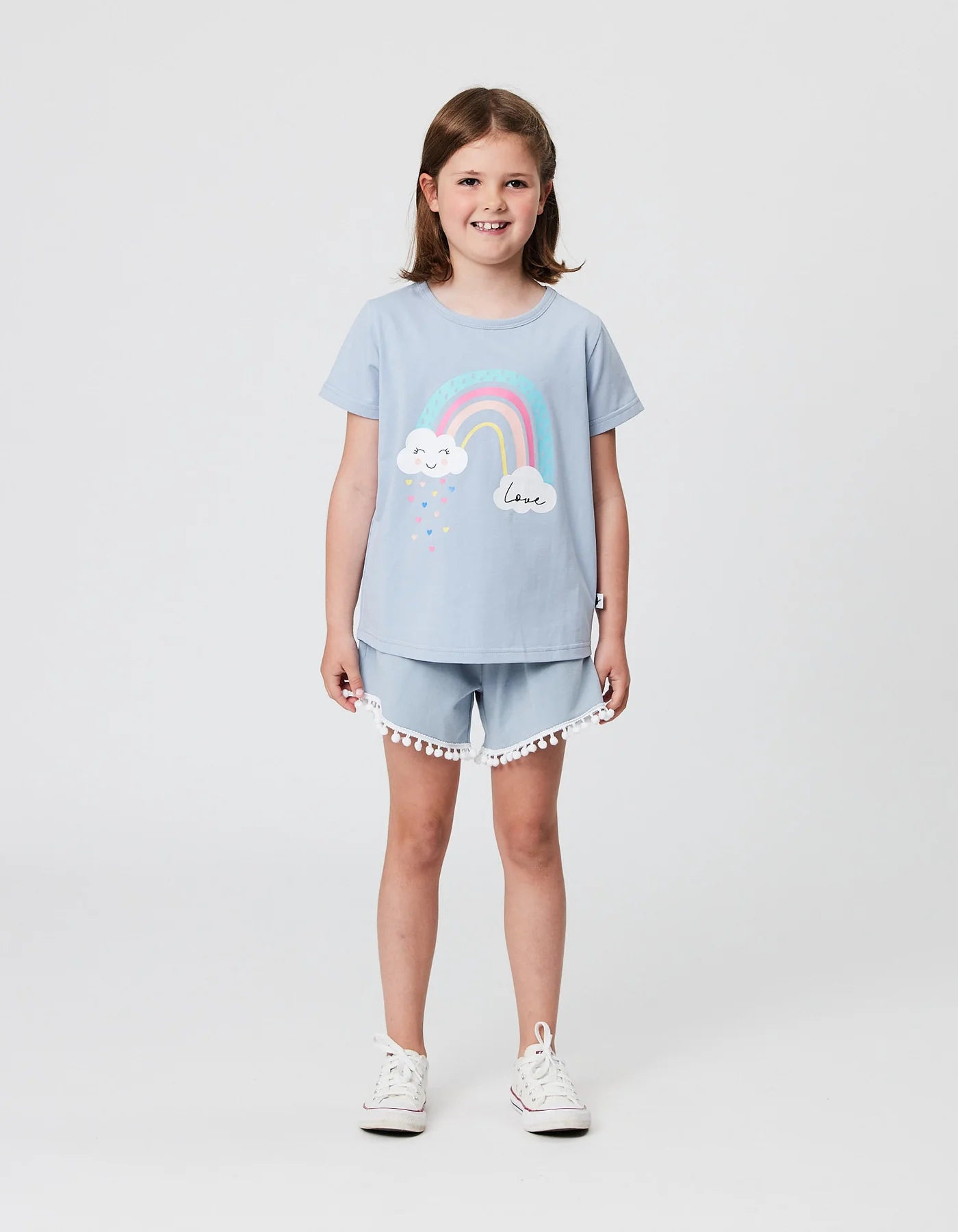 Rainbow Love T-Shirt with Kiss Print