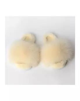 Real Fur Fluffy Slides