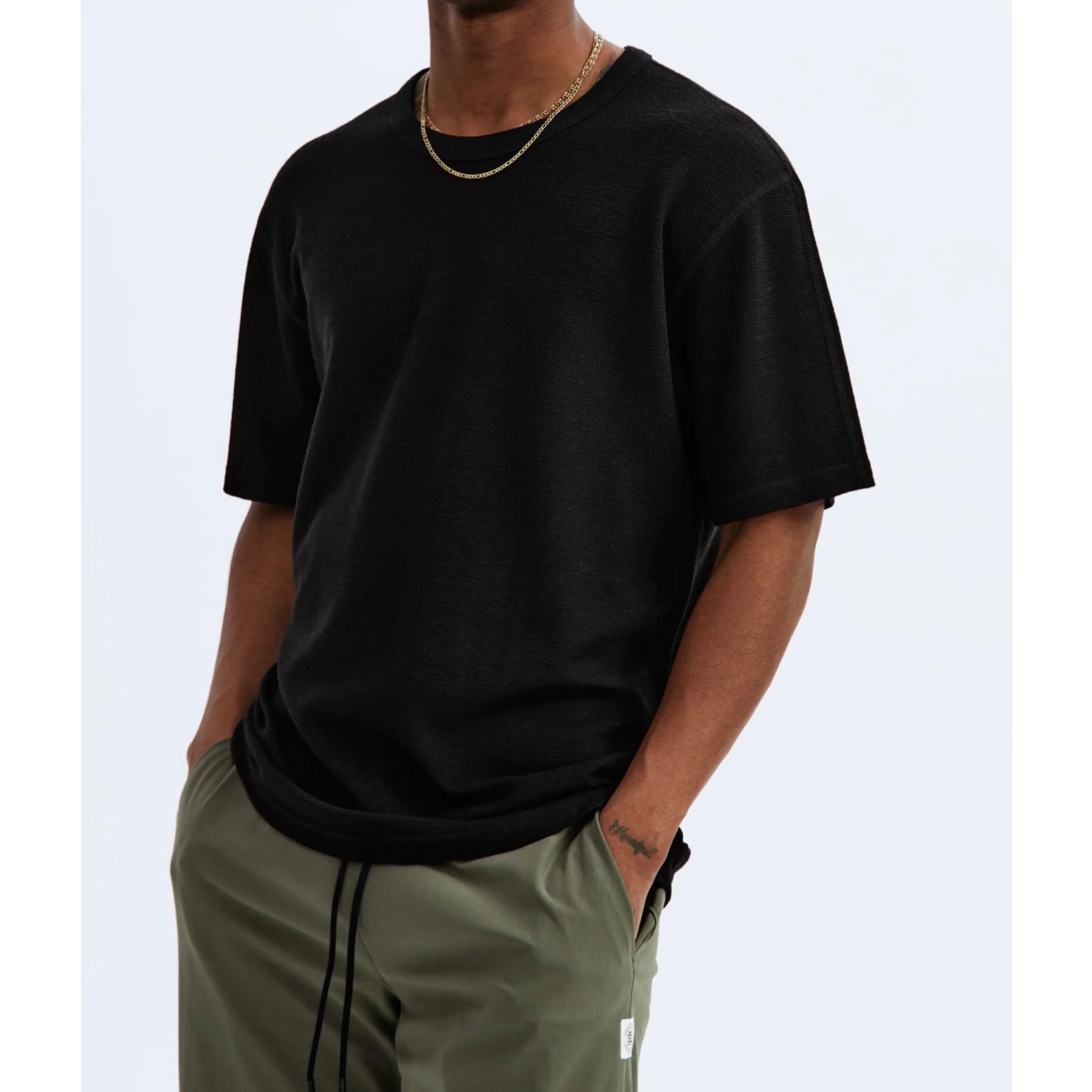 Reigning Champ Crew Neck Wool Street Style Short Sleeves Logo