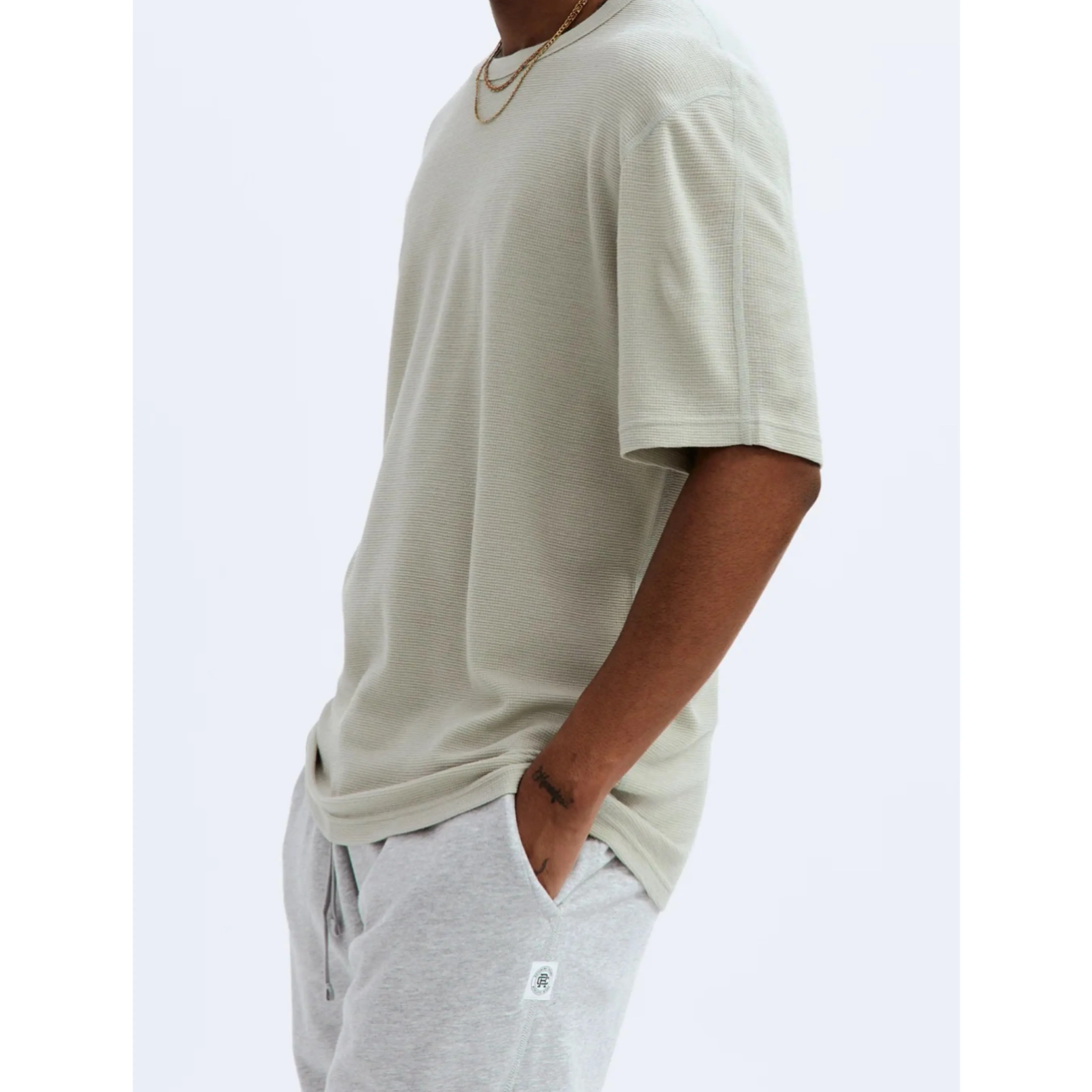 Reigning Champ Crew Neck Wool Street Style Short Sleeves Logo