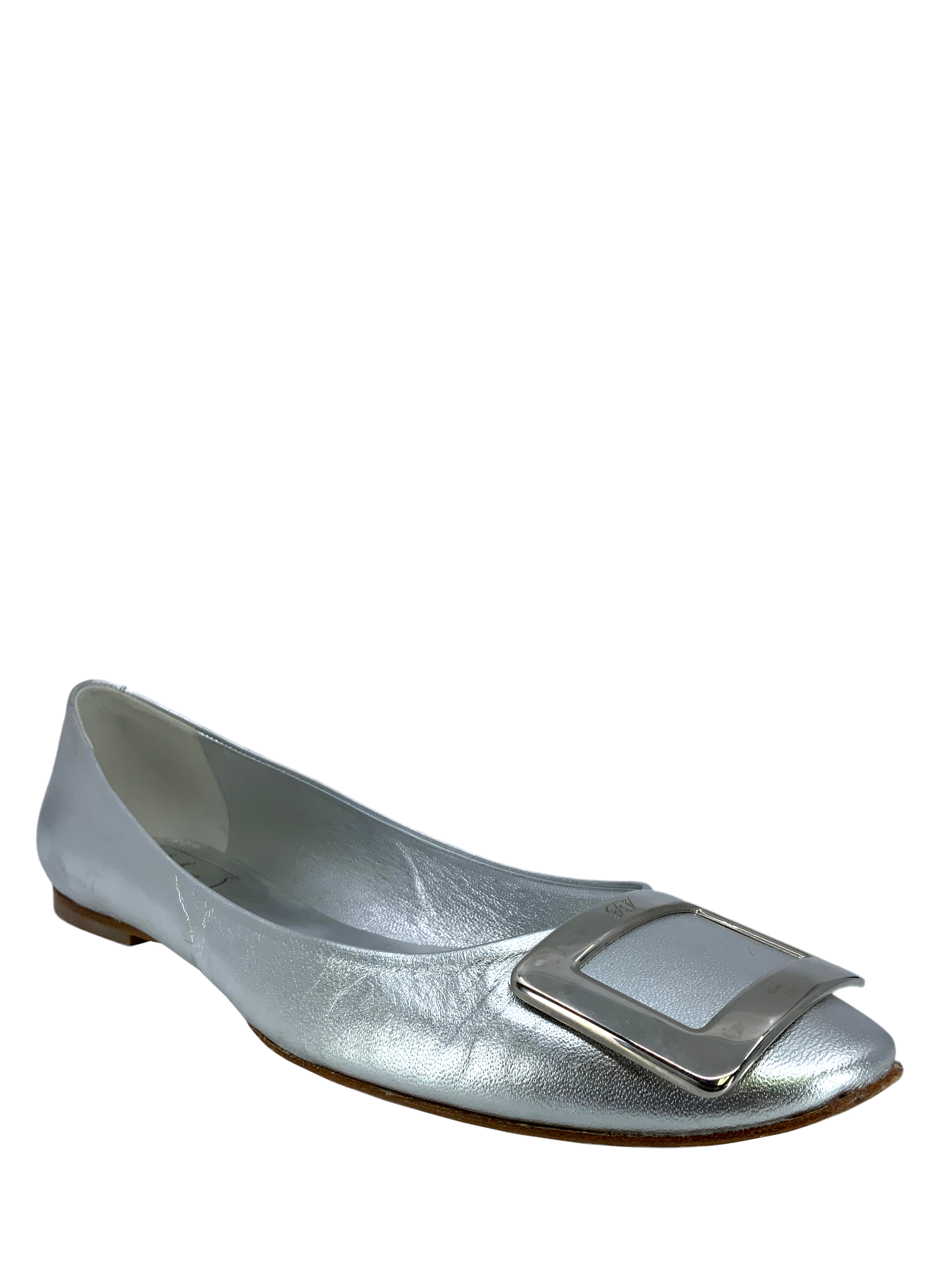 Roger Vivier Belle Vivier Metal Buckle Ballerinas Size 9 — Women's Shoes