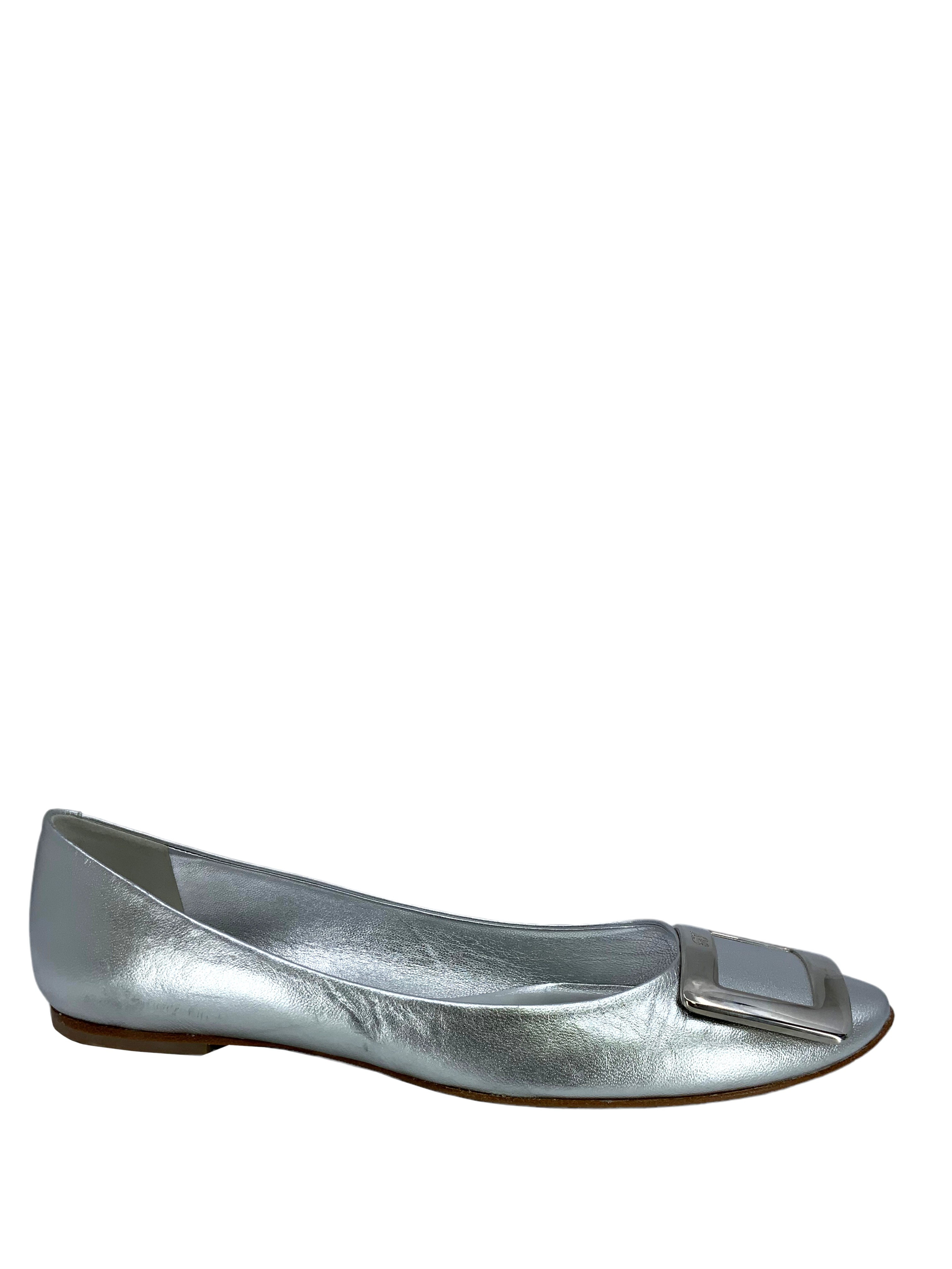 Roger Vivier Belle Vivier Metal Buckle Ballerinas Size 9 — Women's Shoes