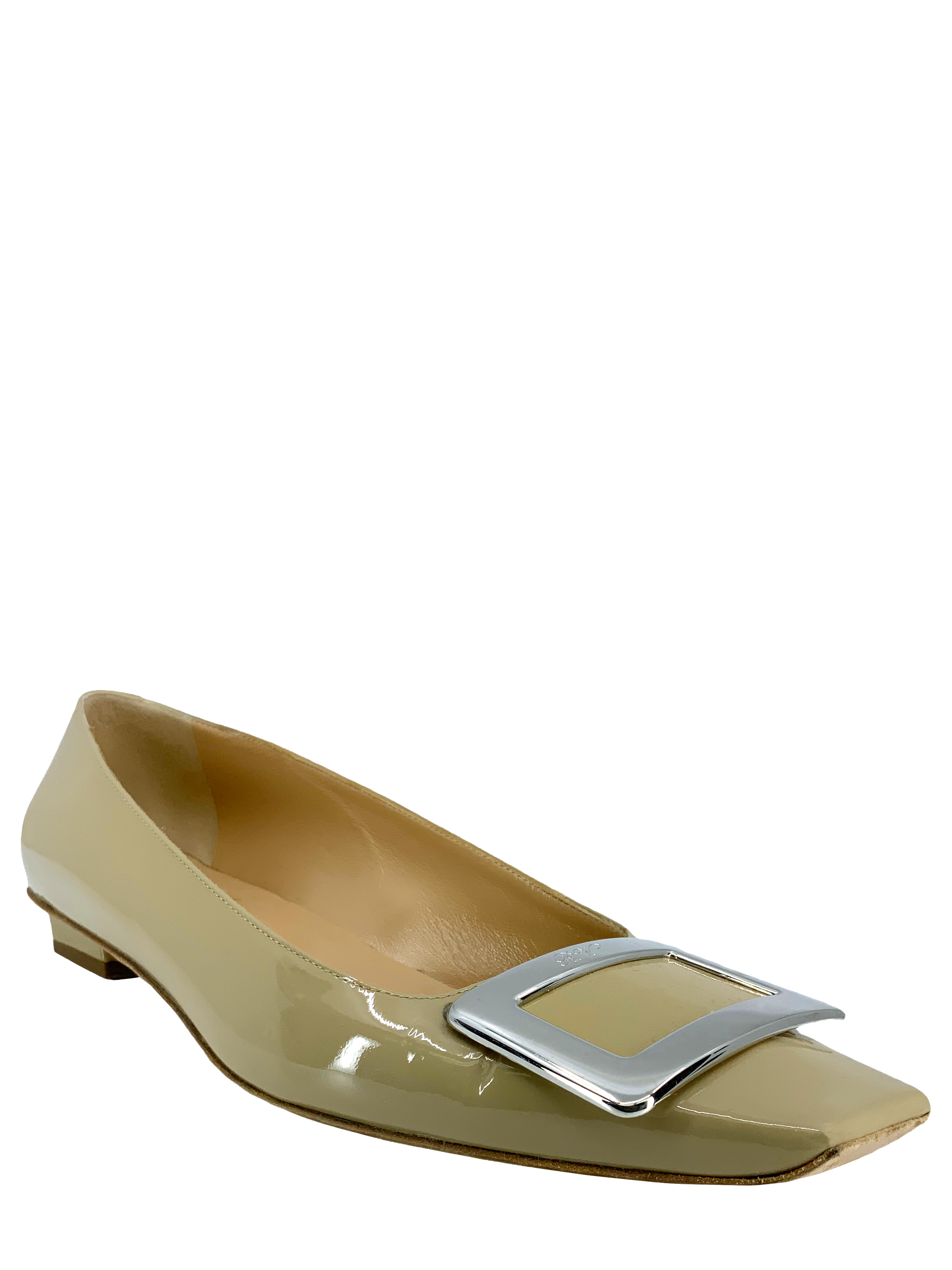 Roger Vivier Size 8.5 Belle Vivier Ballerinas with Metal Buckle