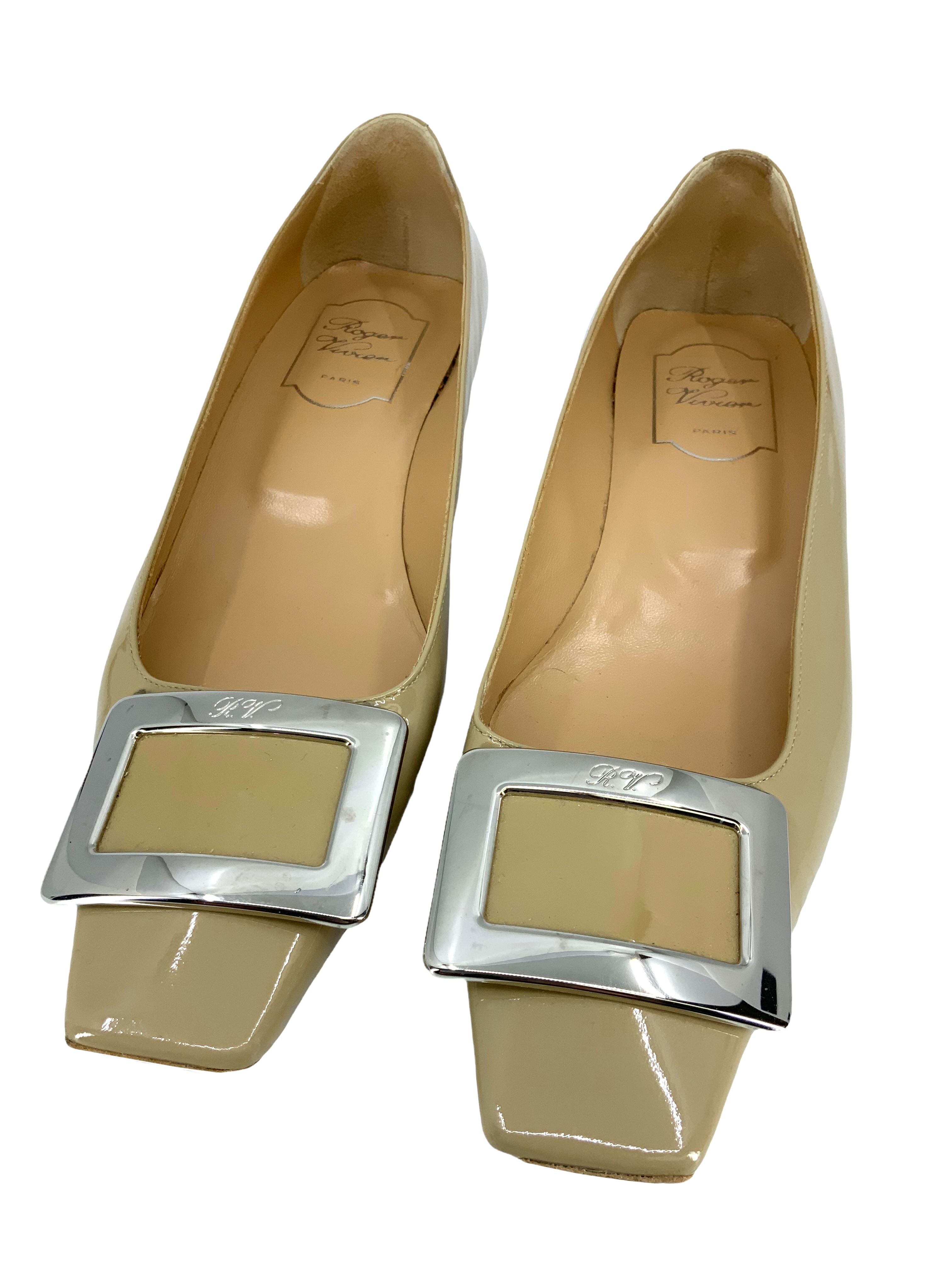 Roger Vivier Size 8.5 Belle Vivier Ballerinas with Metal Buckle