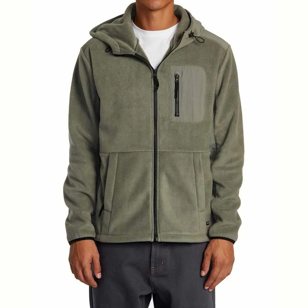 RVCA Block Sage Leaf Hooded Zip Fleece