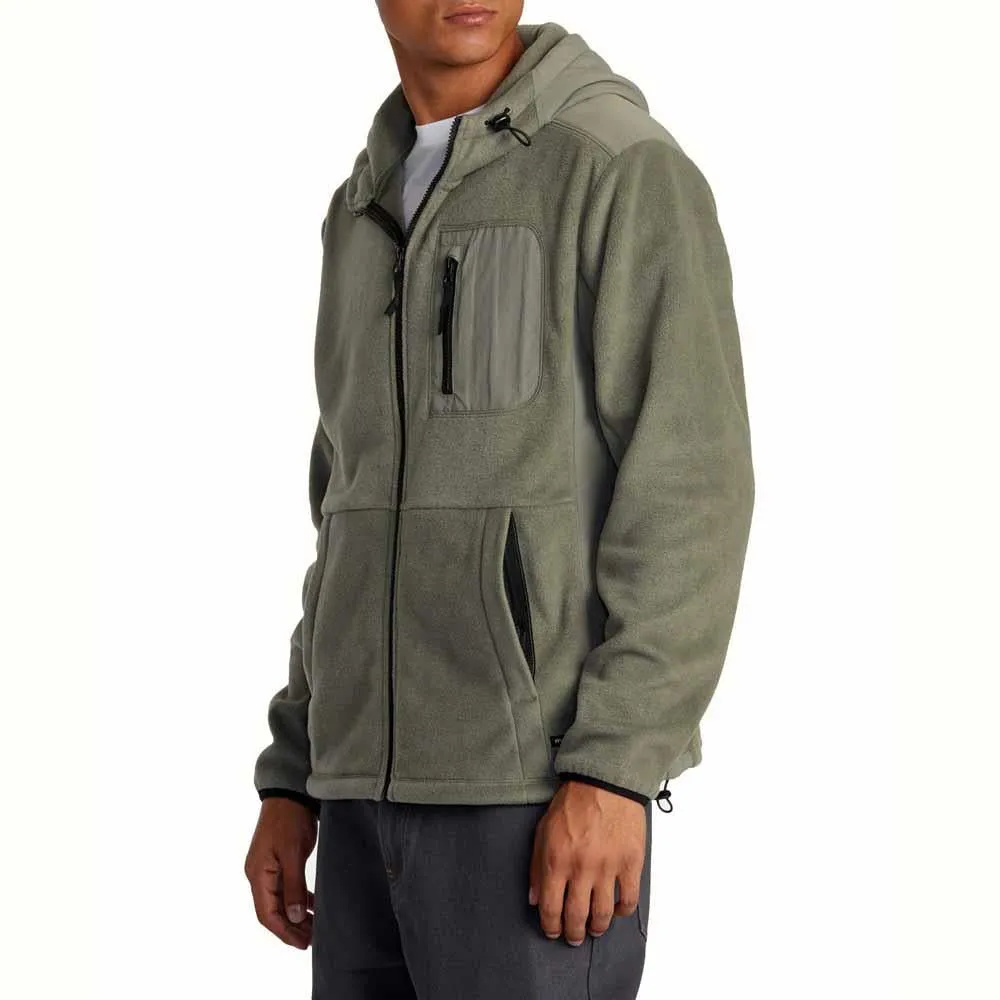 RVCA Block Sage Leaf Hooded Zip Fleece