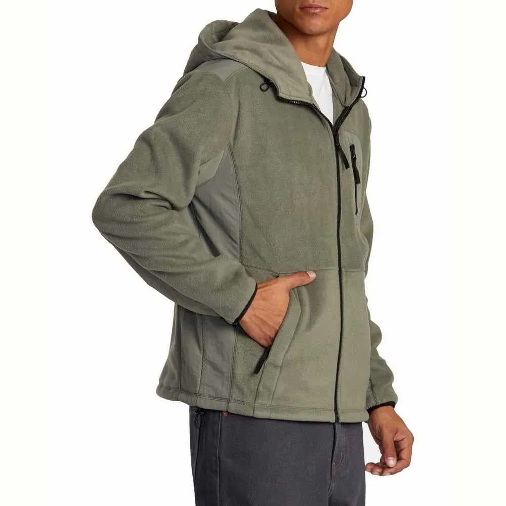 RVCA Block Sage Leaf Hooded Zip Fleece