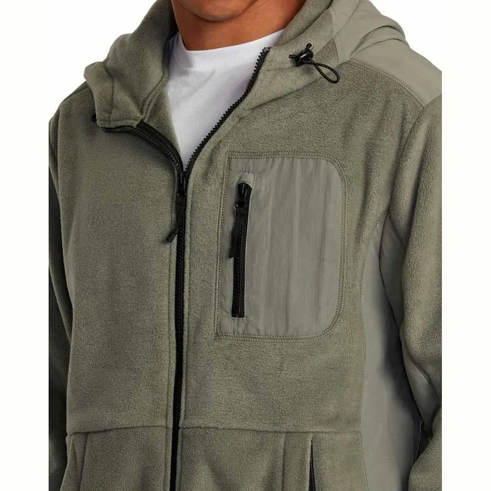 RVCA Block Sage Leaf Hooded Zip Fleece