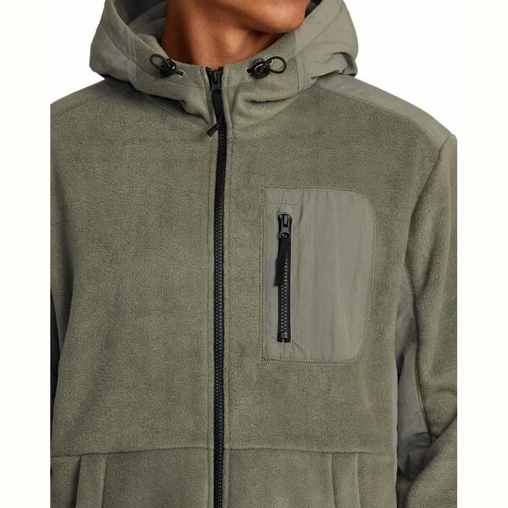 RVCA Block Sage Leaf Hooded Zip Fleece