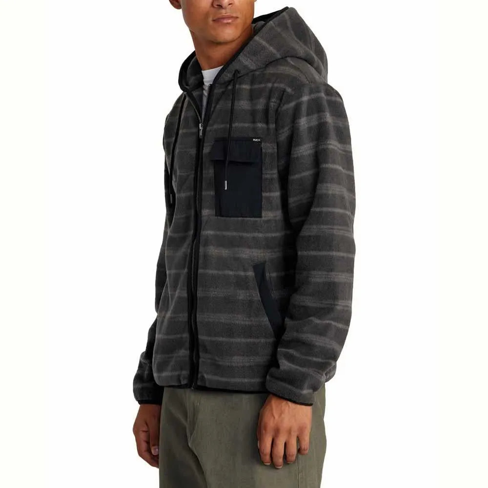 RVCA Hawthorne Zip Fleece in Open Grey