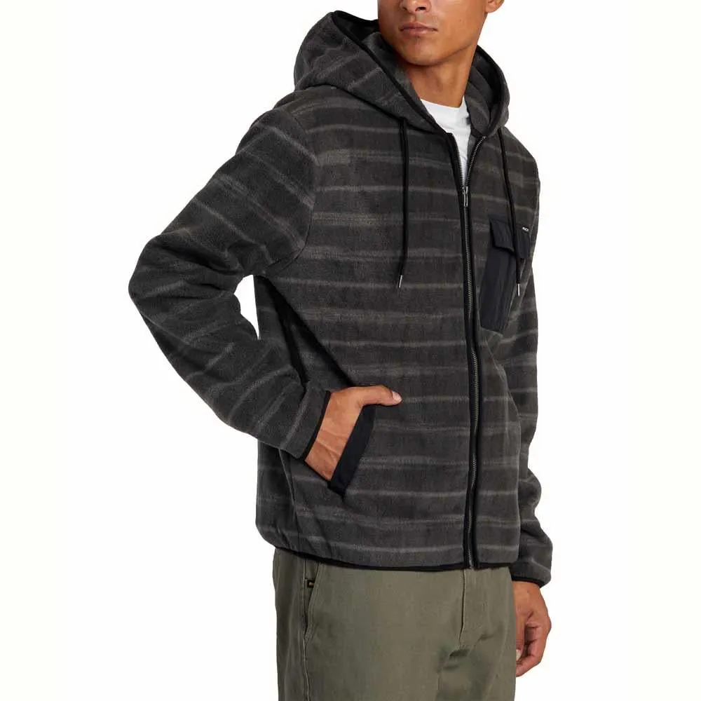 RVCA Hawthorne Zip Fleece in Open Grey