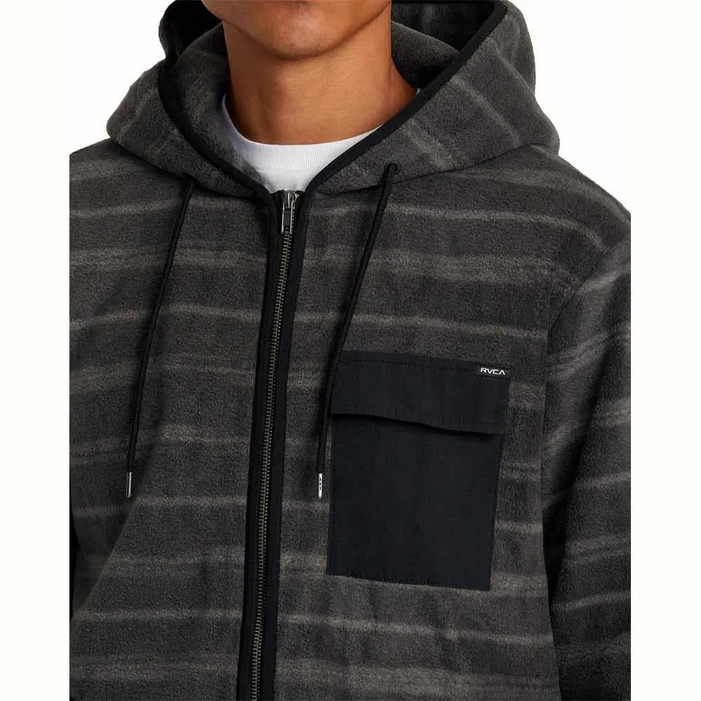 RVCA Hawthorne Zip Fleece in Open Grey