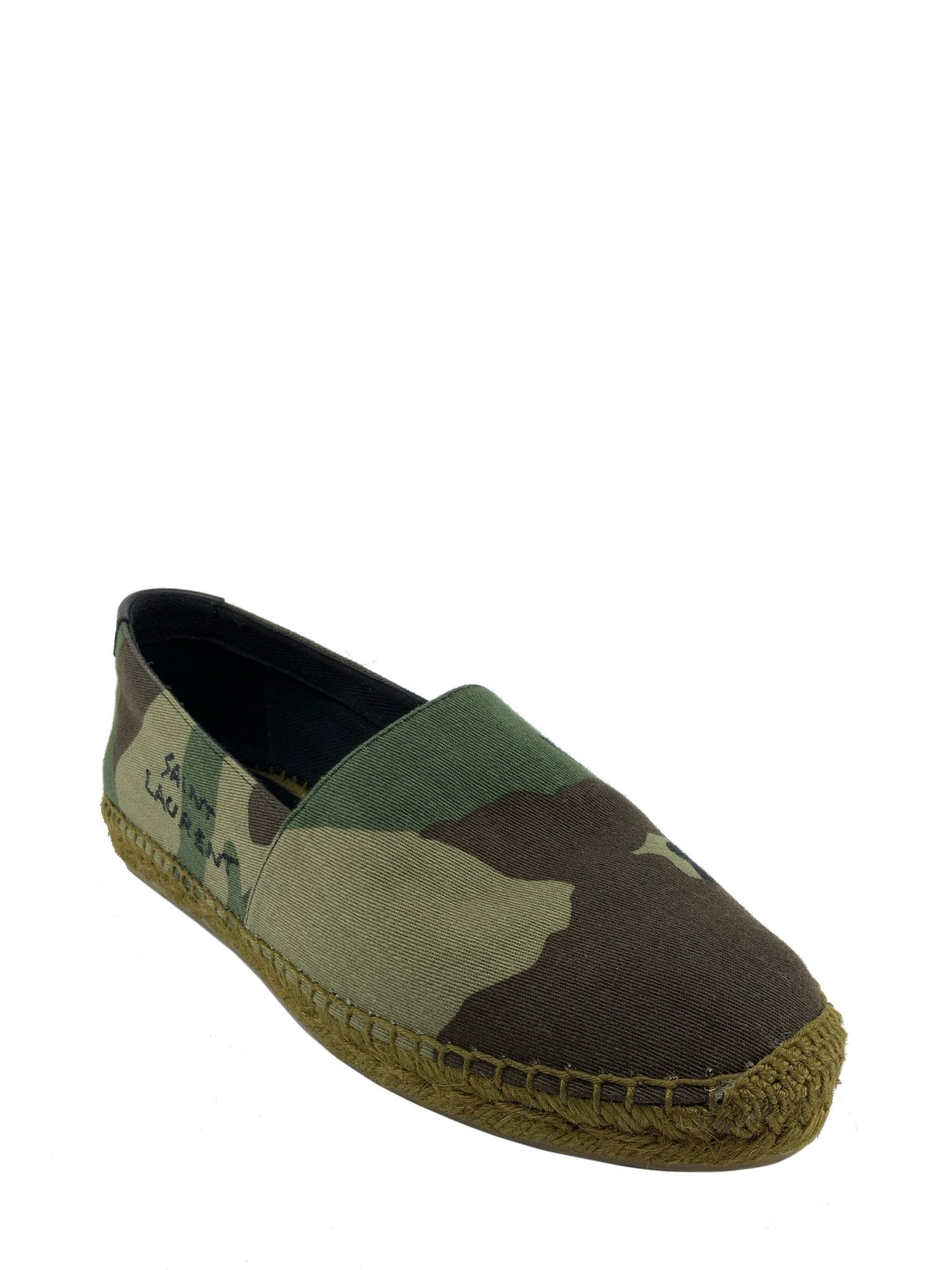 Saint Laurent Camo Canvas Espadrilles Size 6