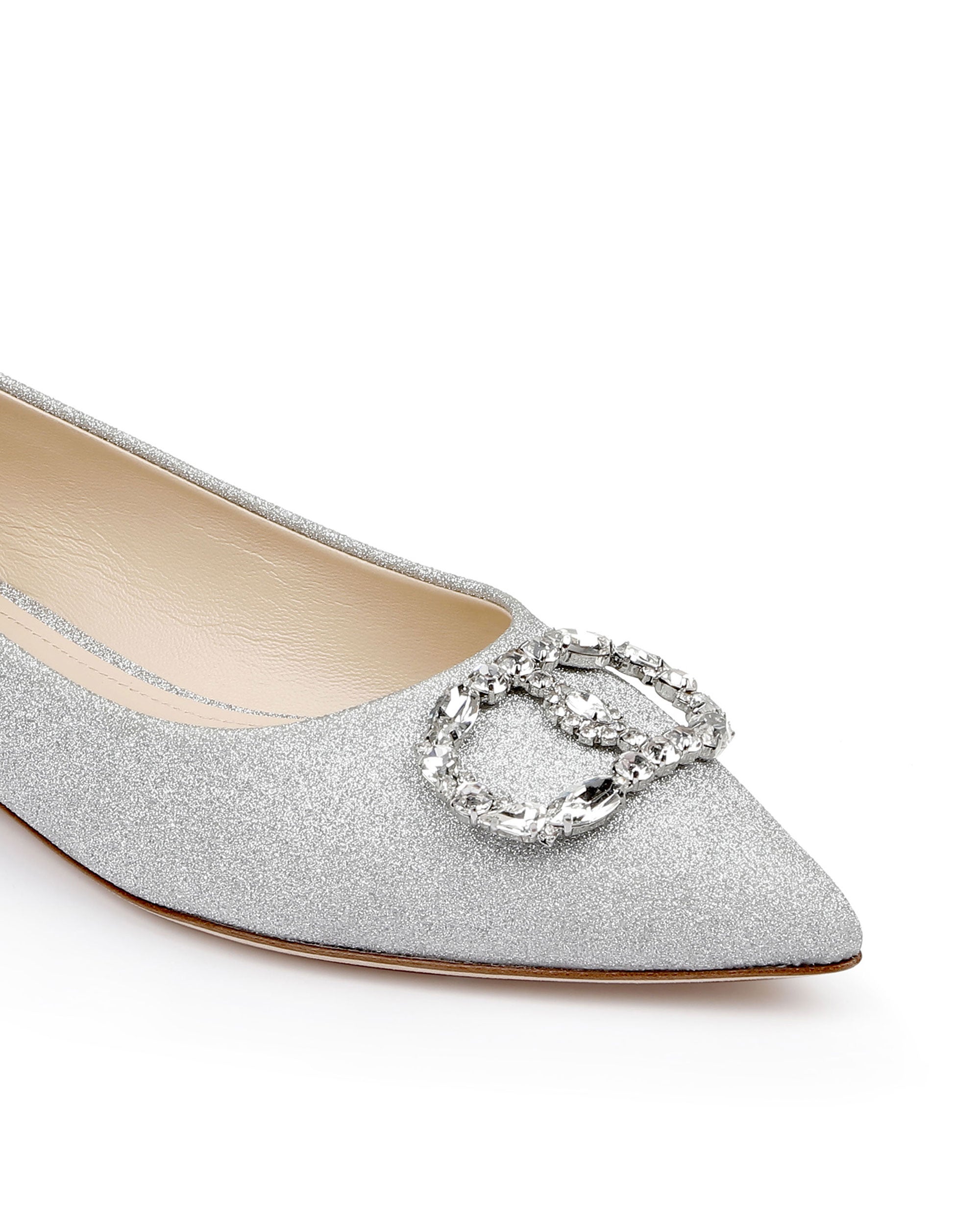 Silver Glitter Ballerina Shoes