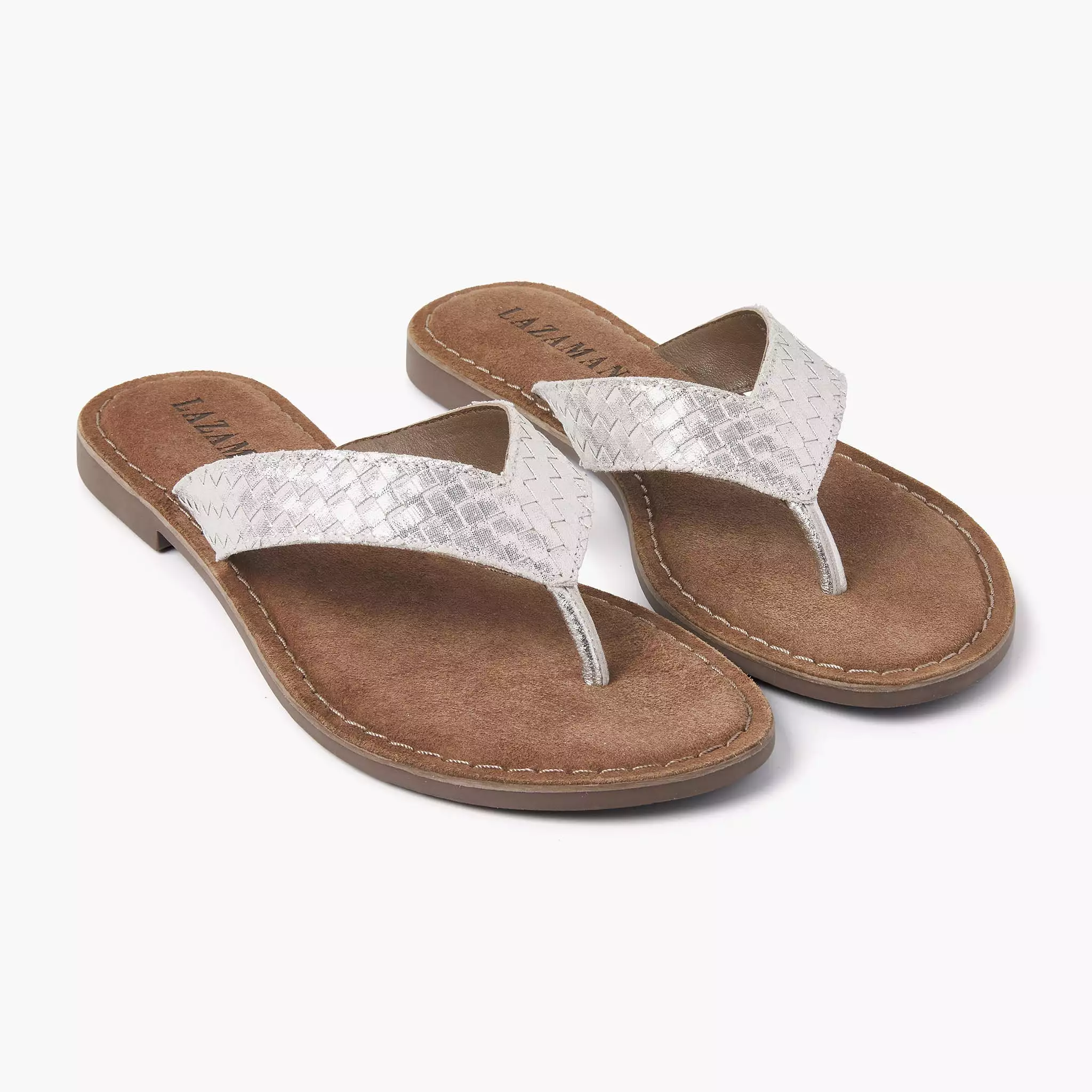 Silver slippers for women - 75.806