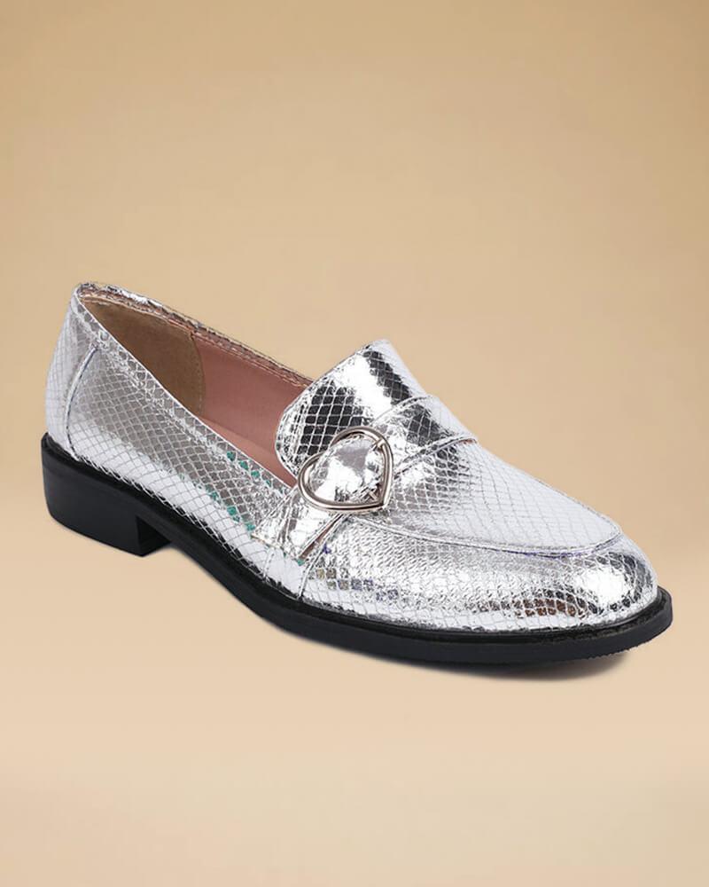 Snake Print British Buckle Loafers | Shop Now