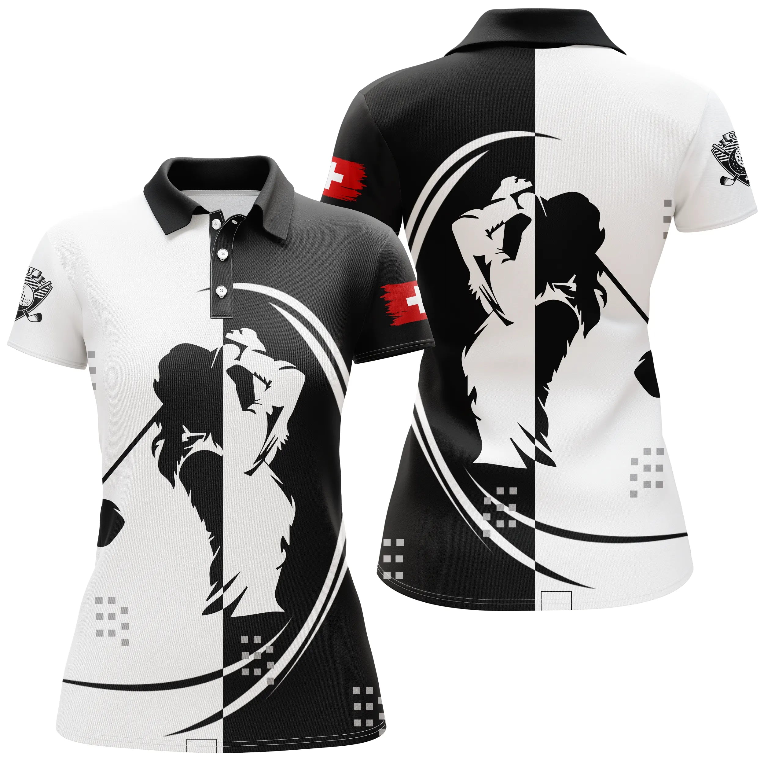 Swiss Golf Polo Shirt, Unique Golf Fan Gift, Unisex Sport Polo, Golf Logo - CTS26052236S