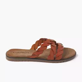 Tan Eden Leren Dames Slippers