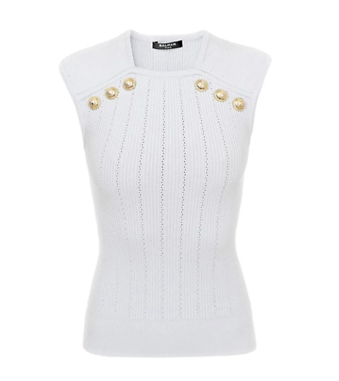 Tank Top with Knit Button Detail by Balmain.