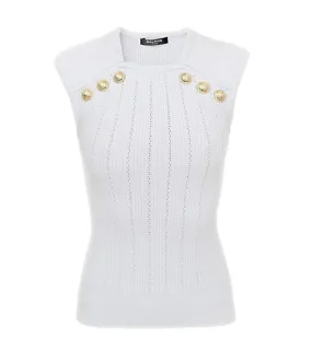 Tank Top with Knit Button Detail by Balmain.