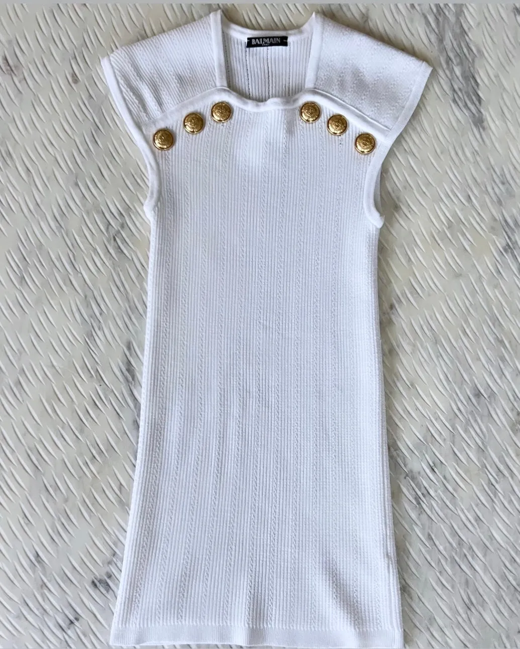 Tank Top with Knit Button Detail by Balmain.