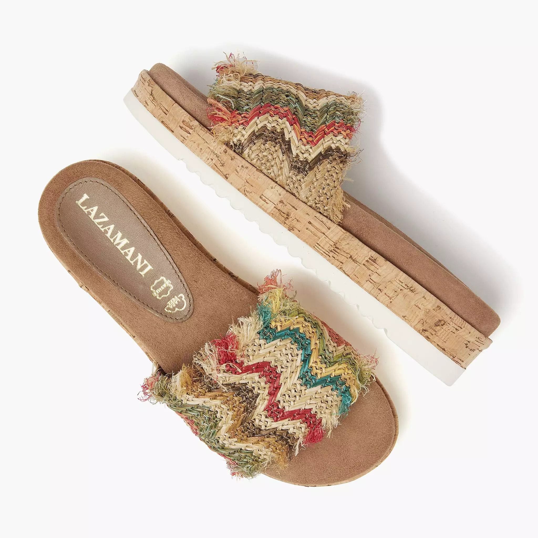 Taupe Raffia Slippers for Women