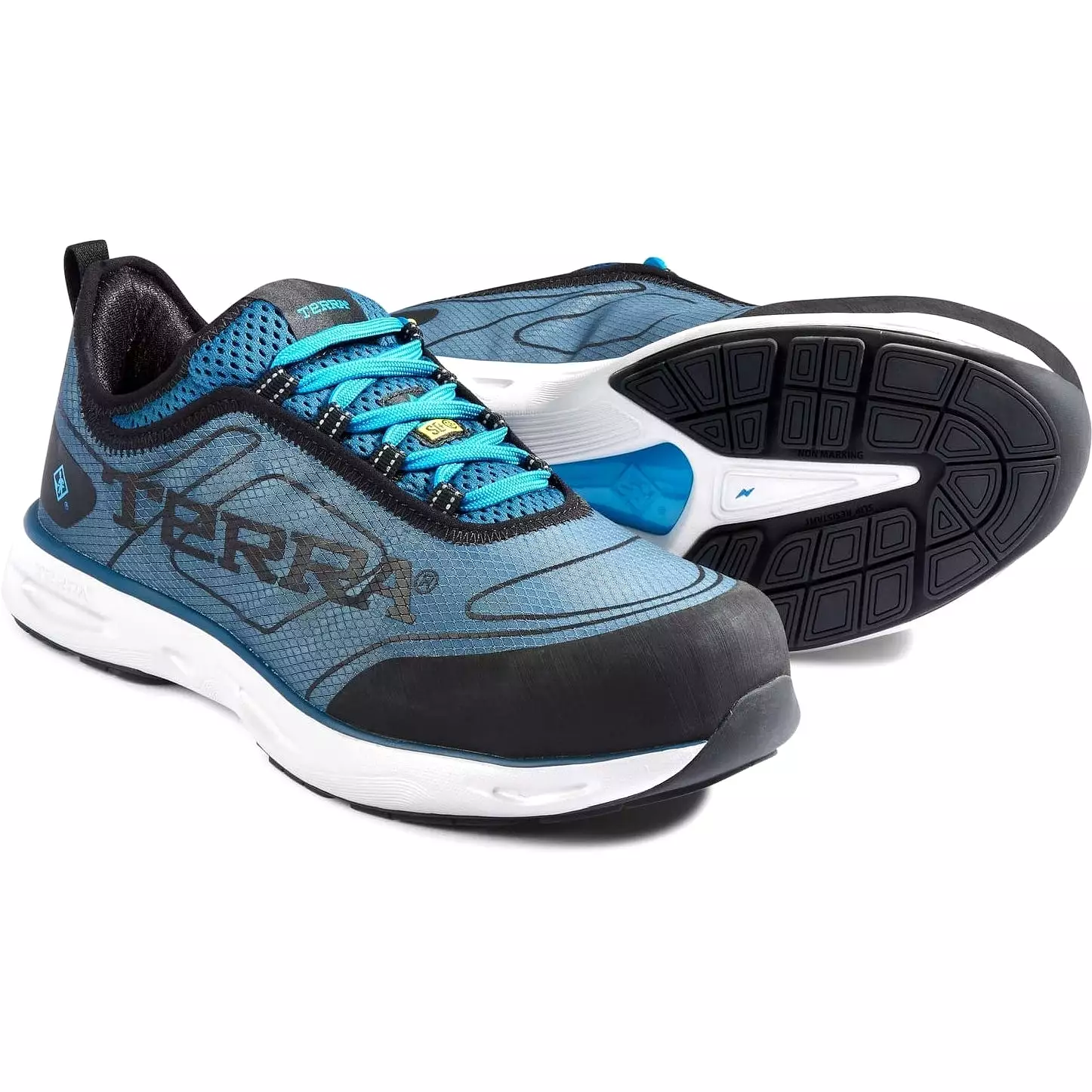 Terra Men's Athletic Safety Work Shoe, Blue - 4NS2BB | Low Nano CT