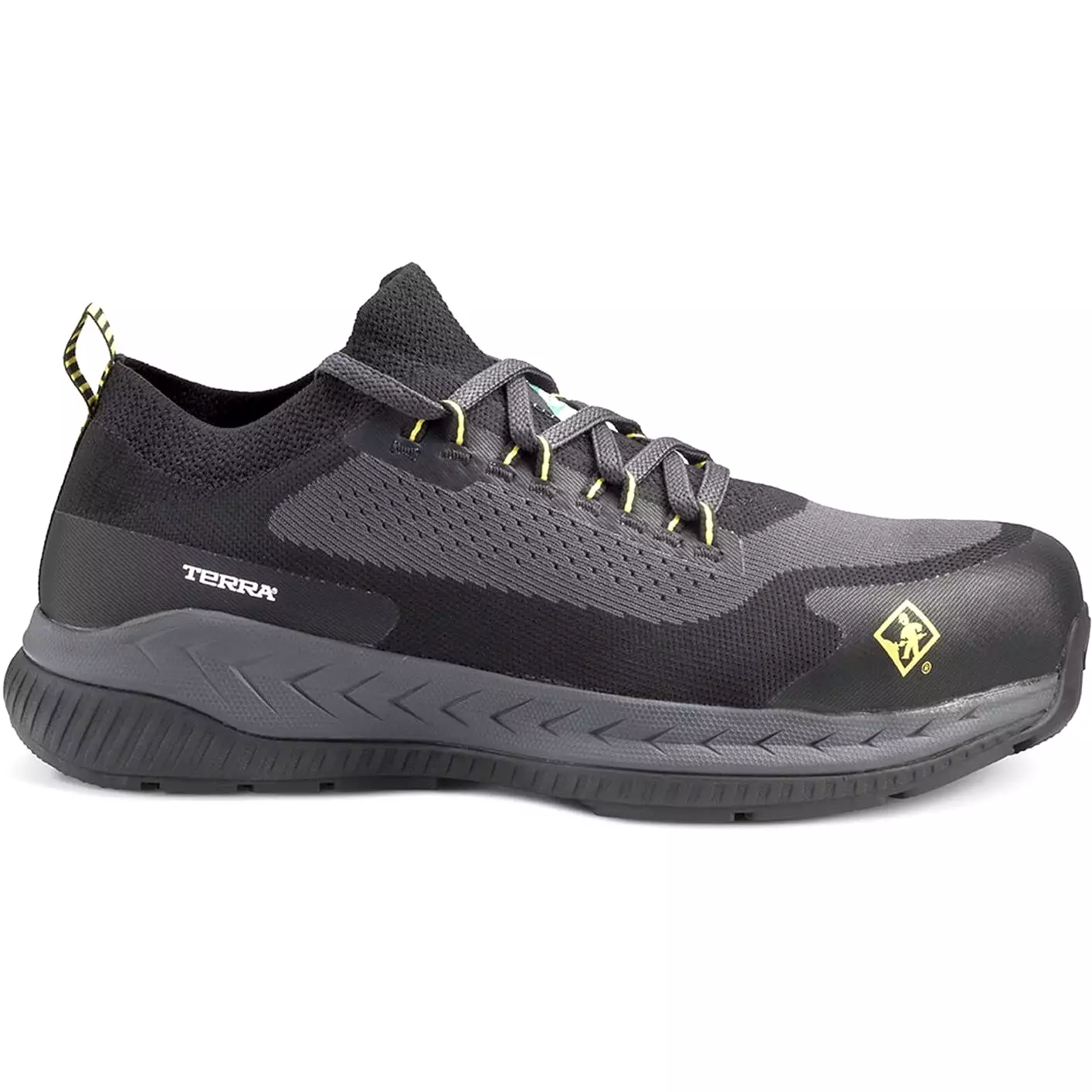 Terra Men's Black Slip Resistant Work Shoe with Composite Toe- 4T8NBY