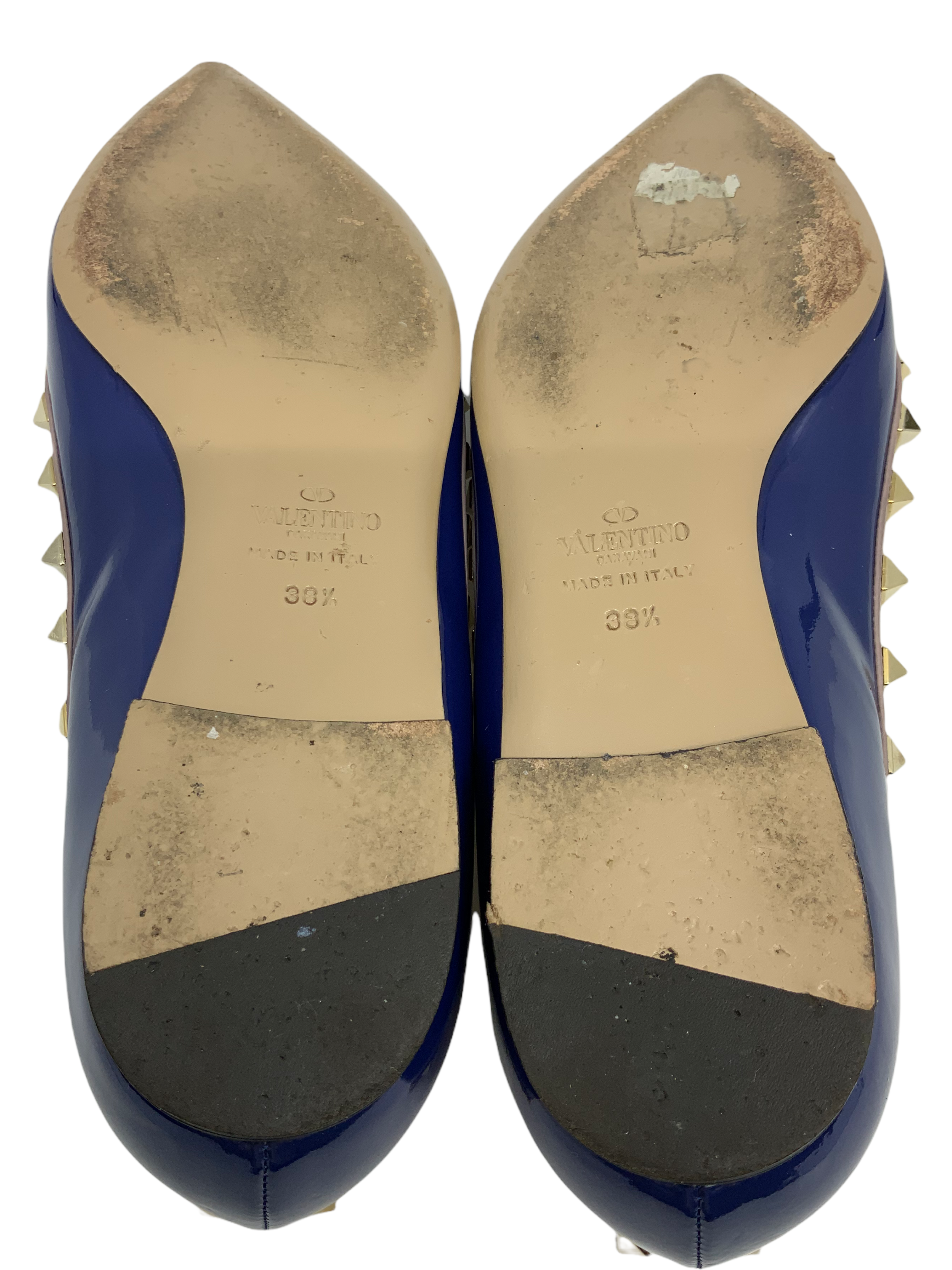 Valentino Rockstud Ballerina Flats - Patent Leather - Size 10