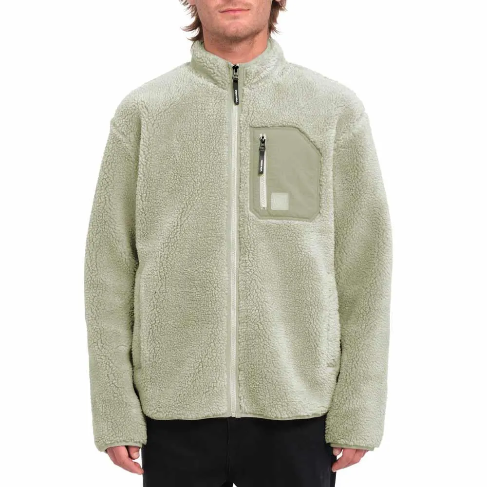 Volcom Muzzar Fuzzar Green Tea Zip Fleece