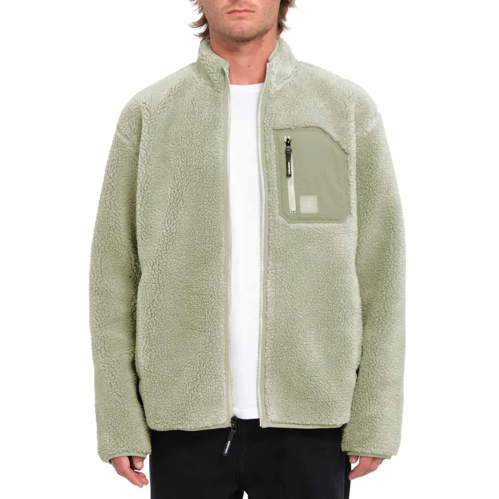 Volcom Muzzar Fuzzar Green Tea Zip Fleece