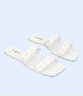 White Women's Casual Slipper - BW8133