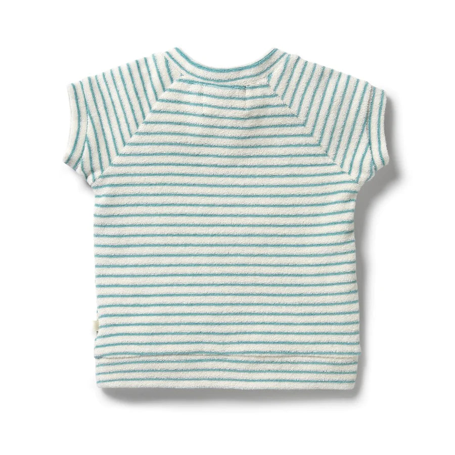 Wilson & Frenchy Organic Terry Short Sleeve Sweat Mineral Blue Stripe