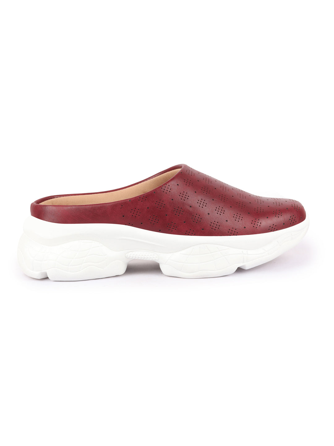 Women Open Back Slip-On Mules Shoes - Cherry Classic Design