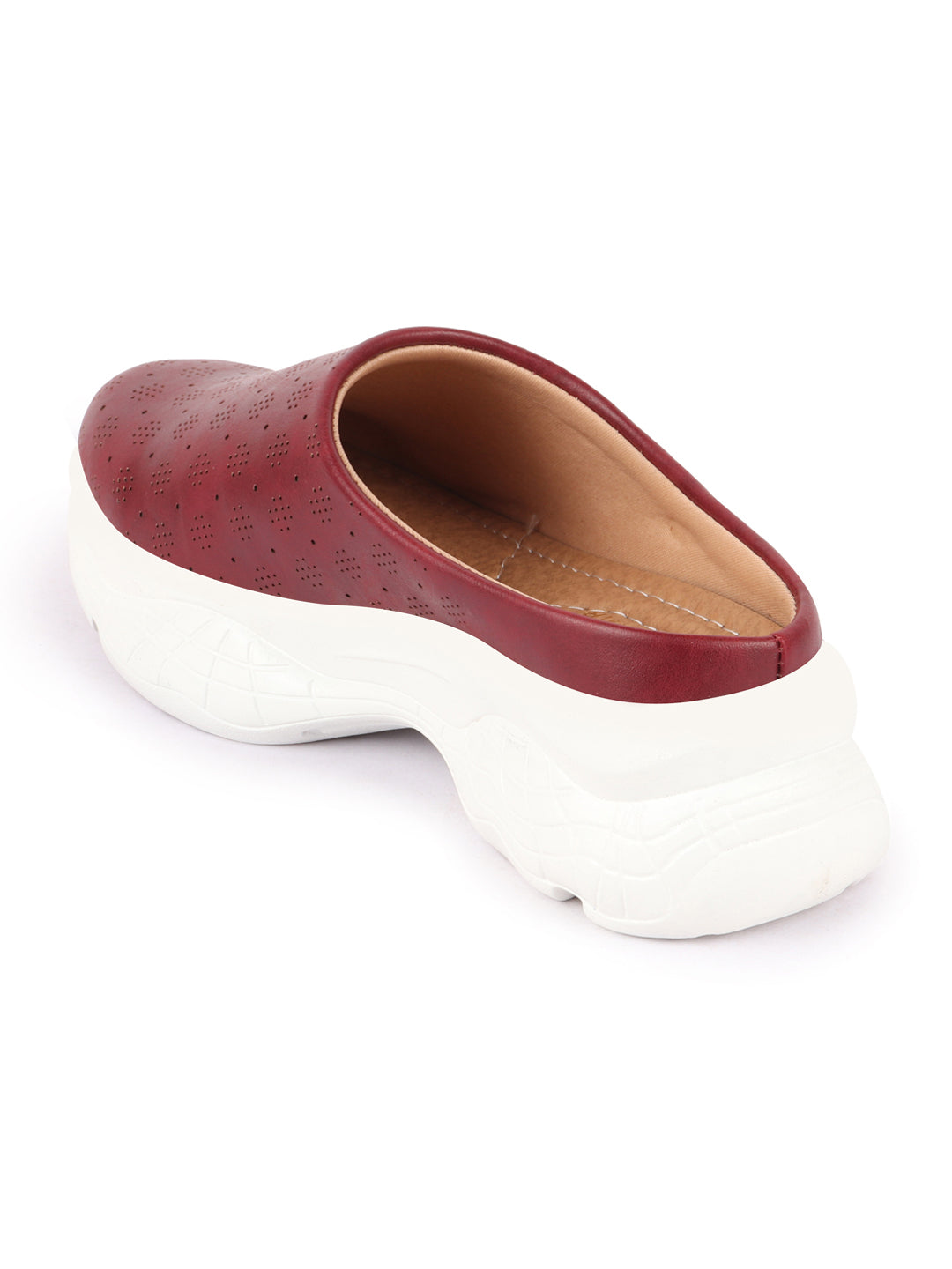 Women Open Back Slip-On Mules Shoes - Cherry Classic Design