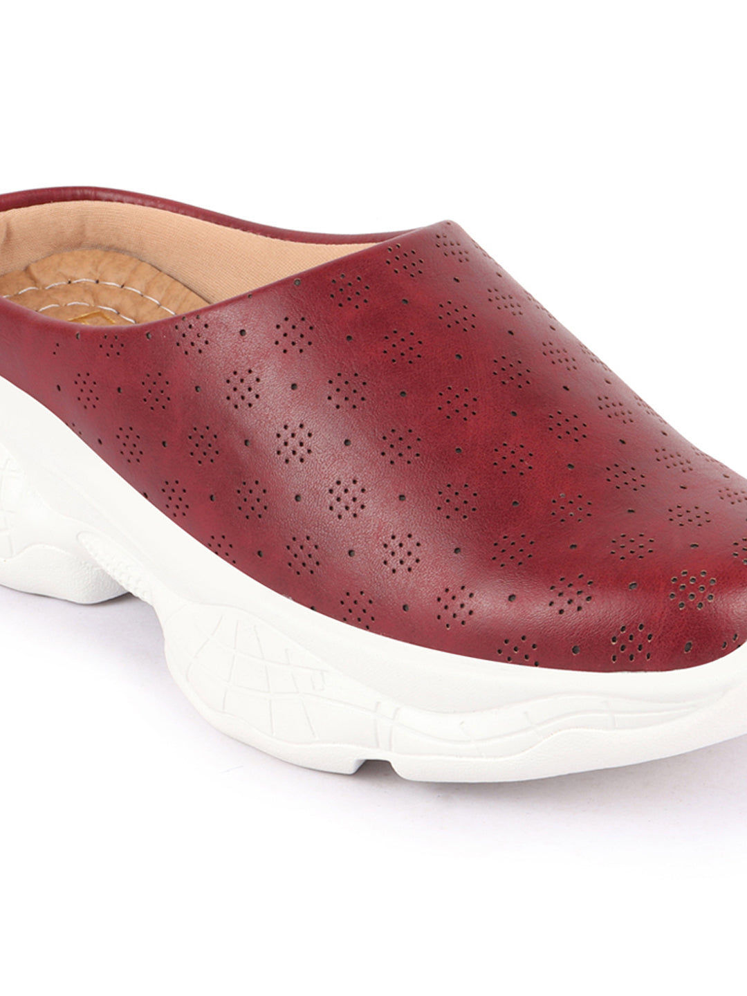 Women Open Back Slip-On Mules Shoes - Cherry Classic Design