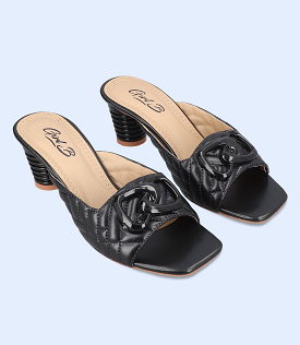 Women Slipper Heels Black