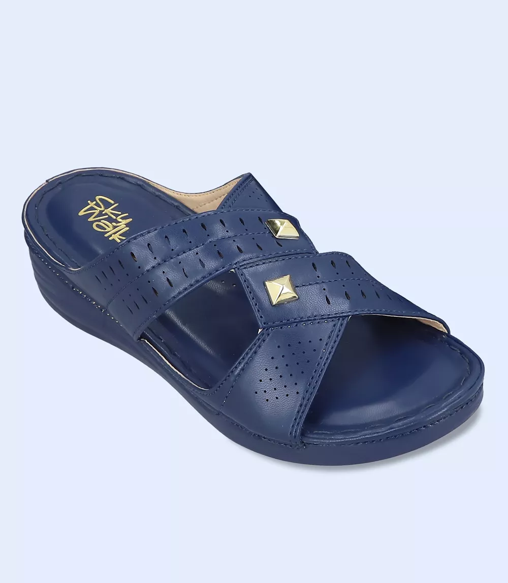 Women Slipper, Navy Casual Slip-On - BW9734