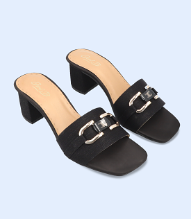 Women's Black Formal Slipper Heels - BW7301