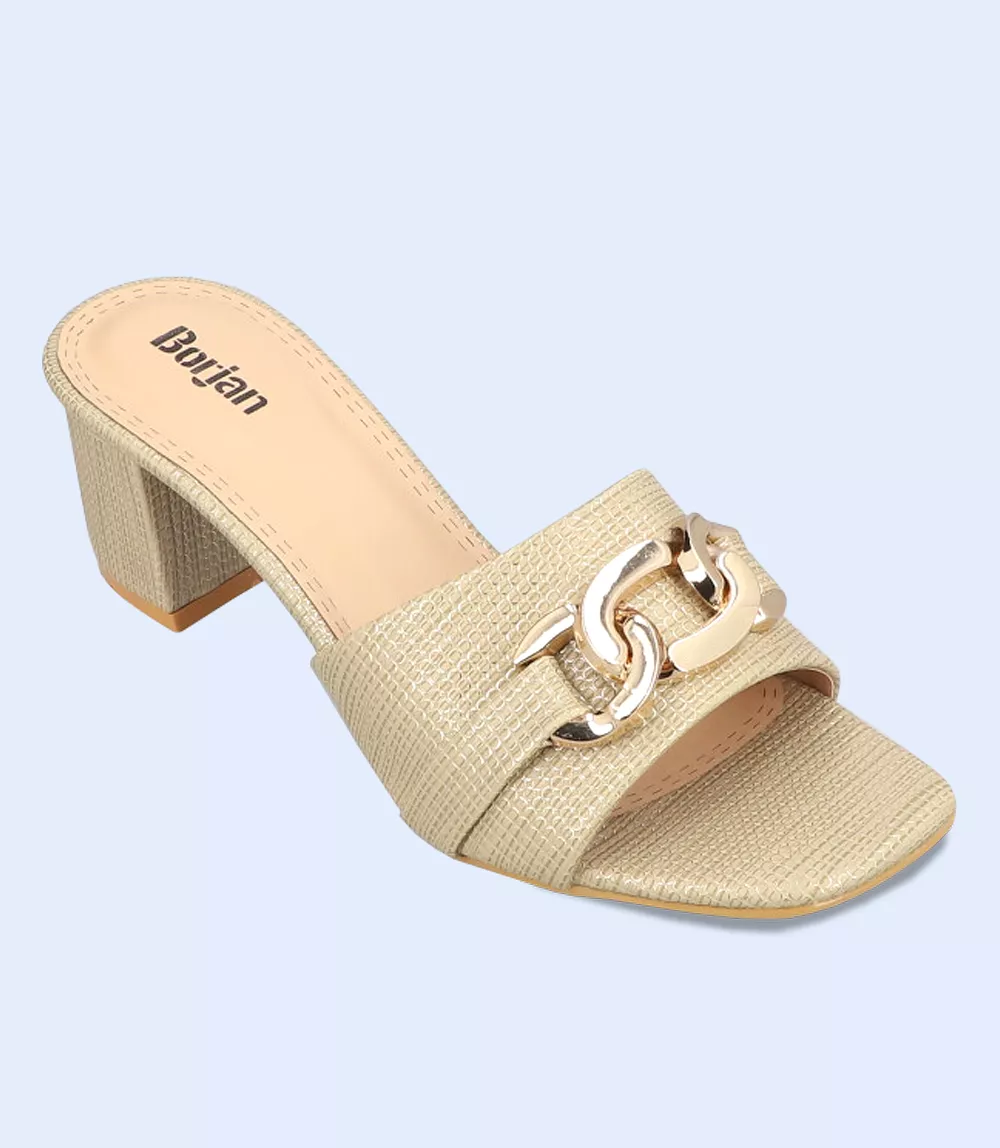 Women's Casual Slipper Heels - BW9351 GOLDEN