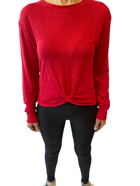 Women's Knotted Tee - RUBY