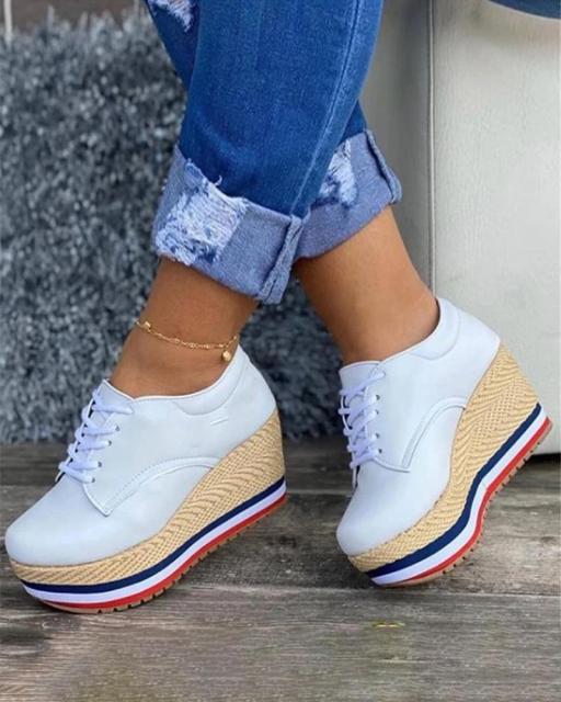 Womens Platform High Work Play Shoe Sneakers by AshoreShop