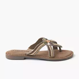 Women's Slip-on Sandals 75.419 in Taupe